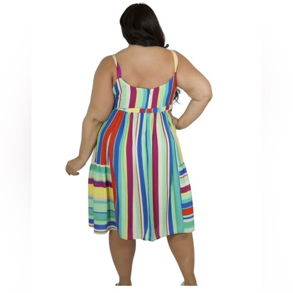 Maree Pour Toi Plus Brenda Stripe Midi Dress. NWT - Picture 3 of 12